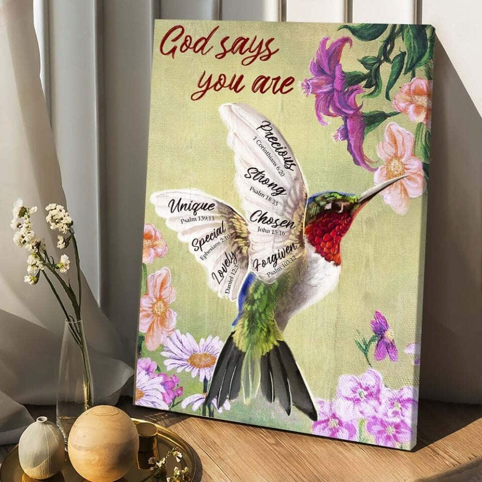 Christian God Says You Are Canvas Print Hummingbird