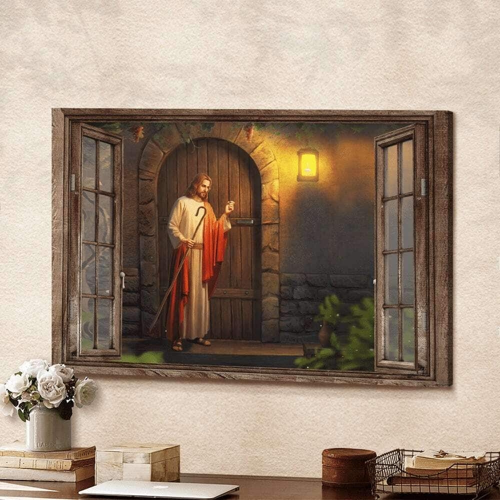 Christian Jesus Knocks On The Door Canvas Wall Art