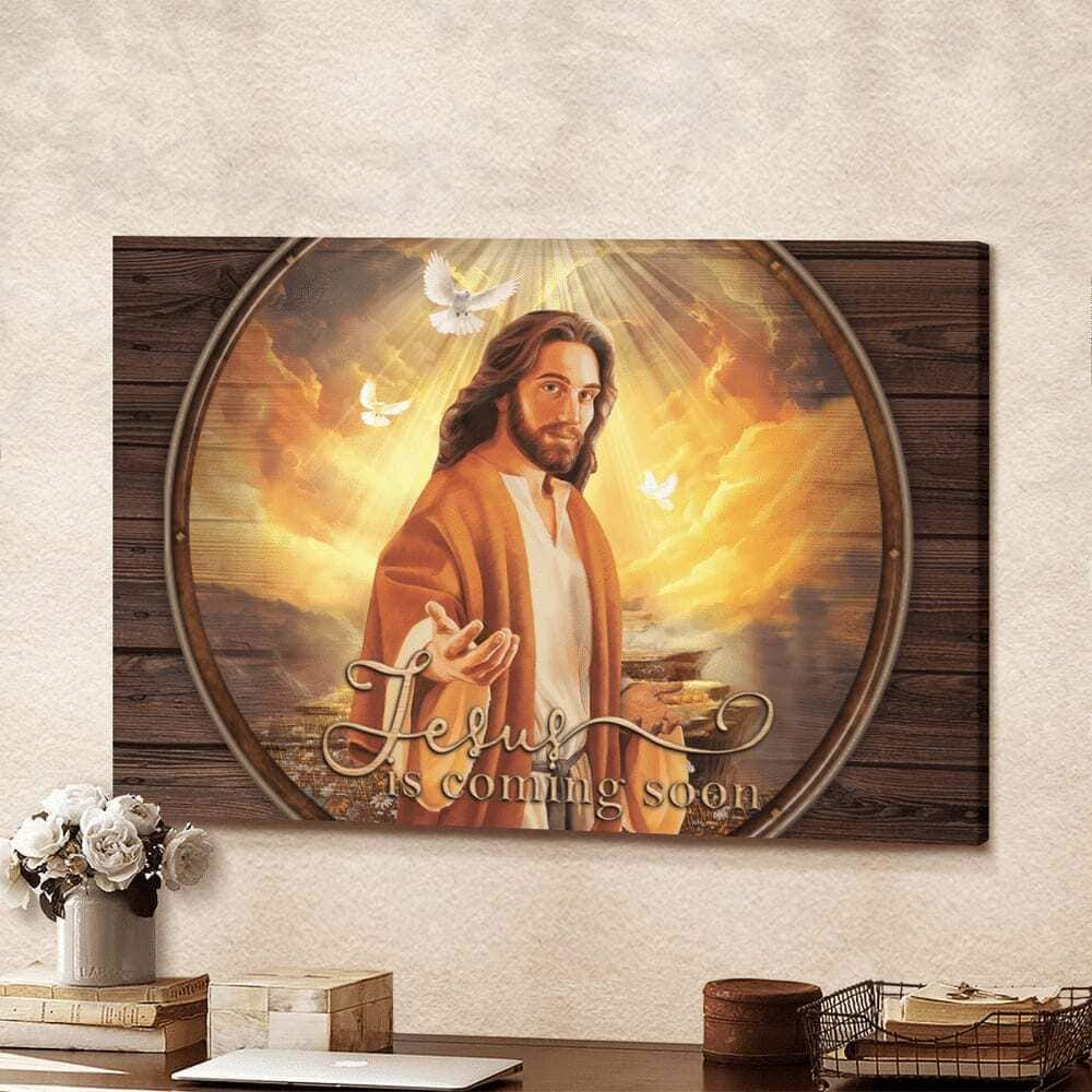 Christian Jesus Is Coming Soon Religious Faith Canvas Wall Art