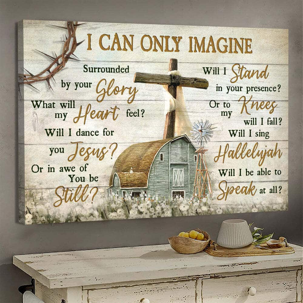 Christian I Can Only Imagine Canvas Wall Art Flower Field