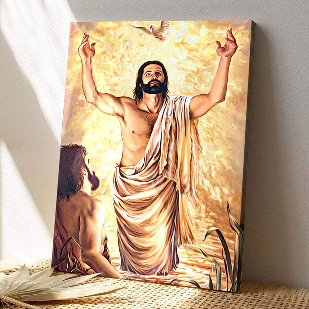 Christian Jesus With Dove Canvas Print