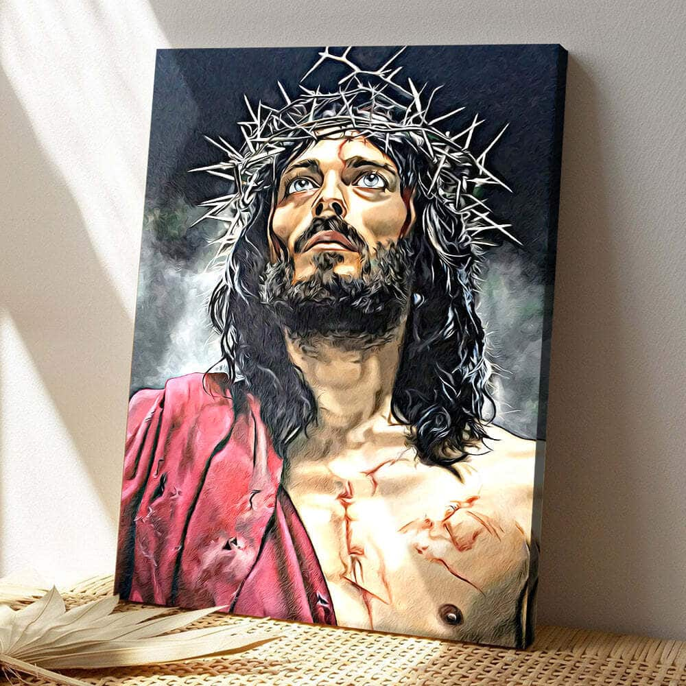 Christian Jesus Looking Up In Hope Canvas Print