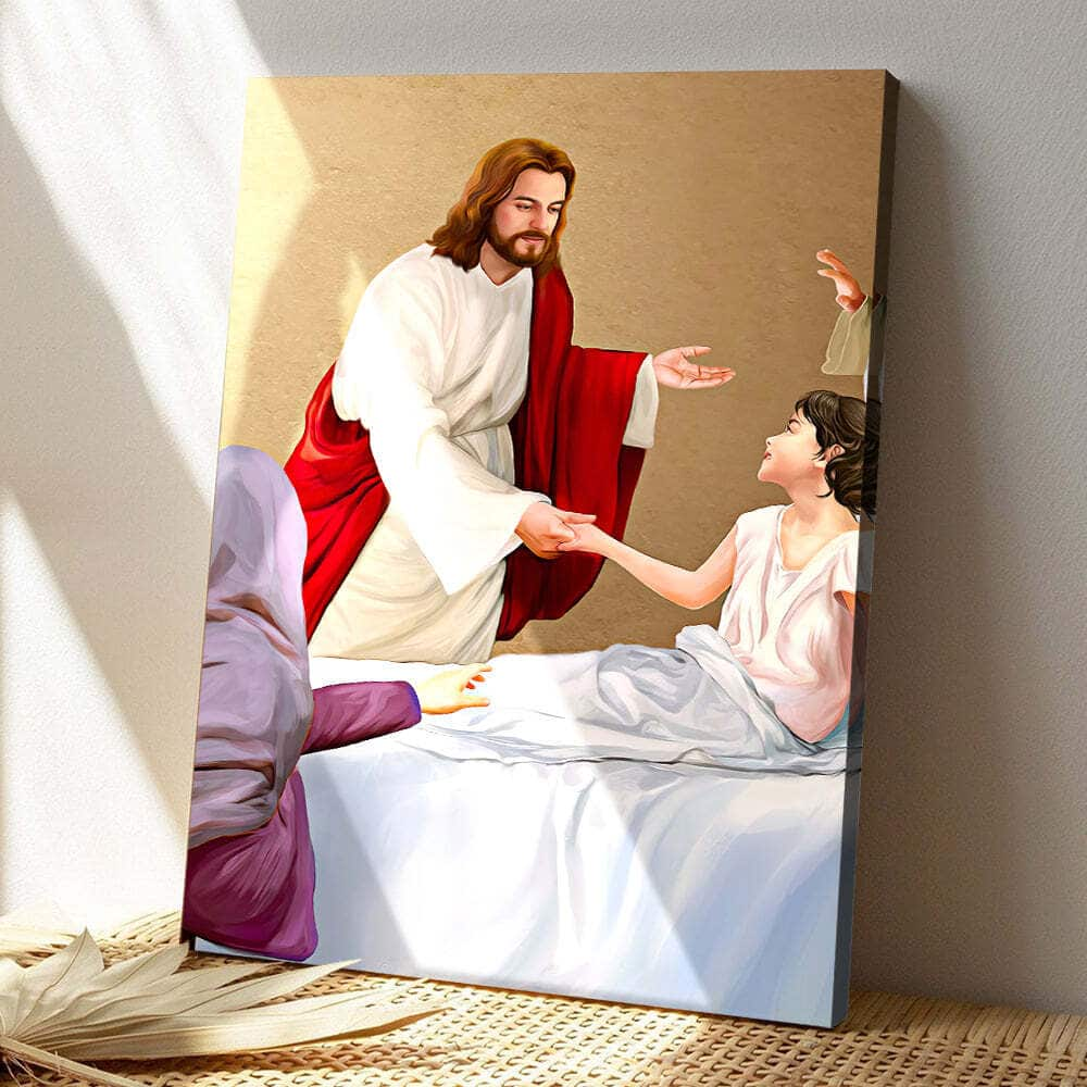 Christian Jesus Holding Child Canvas Print