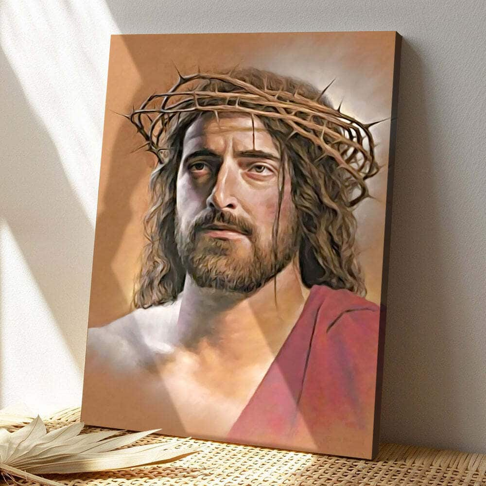 Jesus Christian Crown Of Thorns Canvas Print