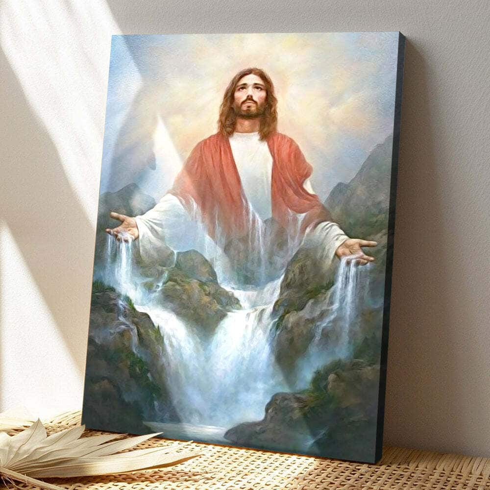 Christian Jesus Praying On The Mountain Canvas Print