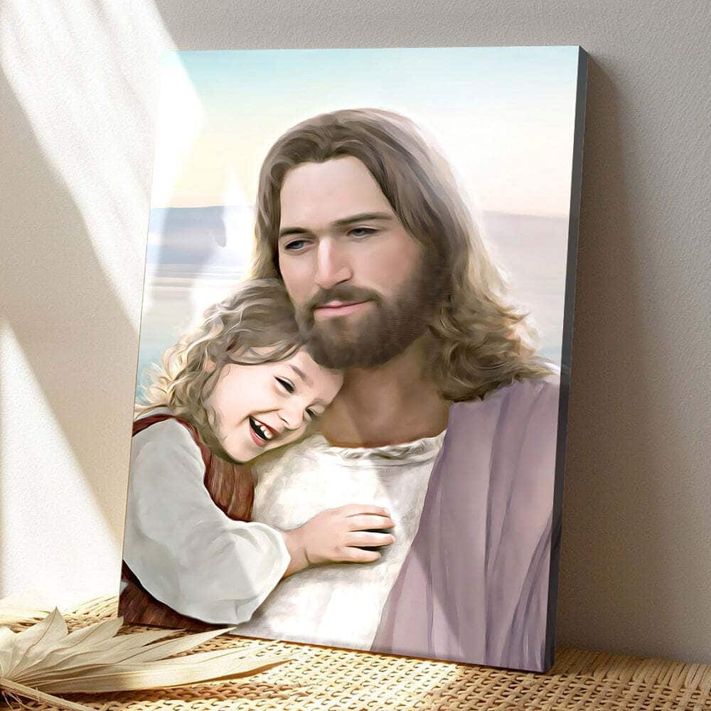 Jesus Hugging A Child Canvas Print