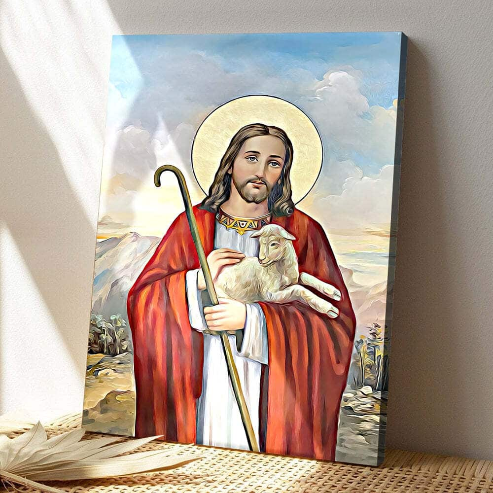 Christian Jesus Hugs The Lamb Canvas Print