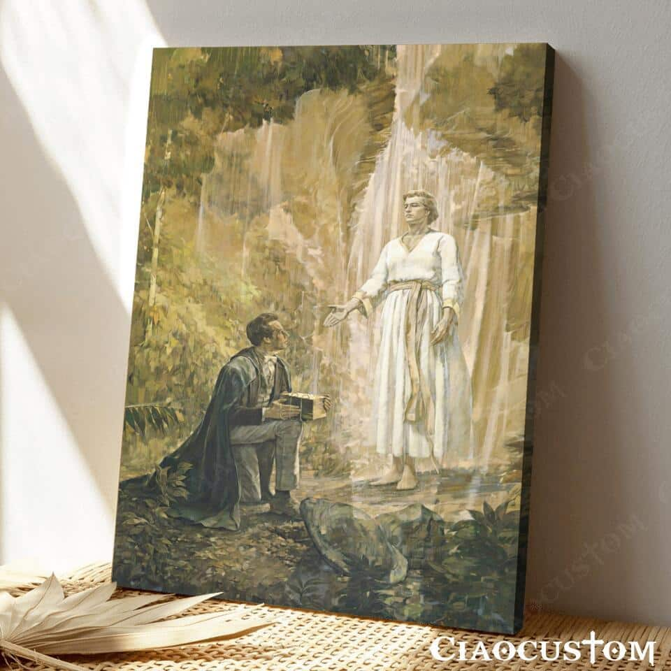 Smith And The Angel Moroni Jesu Canvas Print