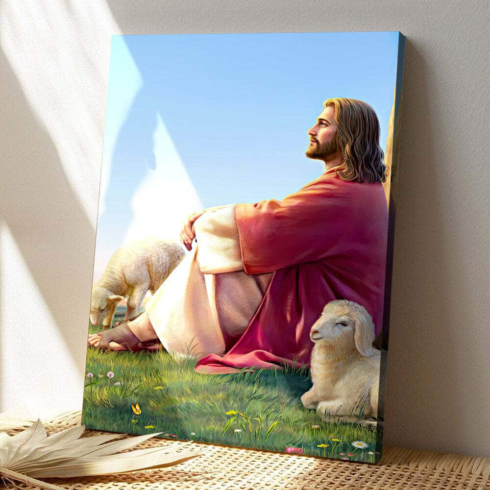 Christian Jesus With Lamb Canvas Print