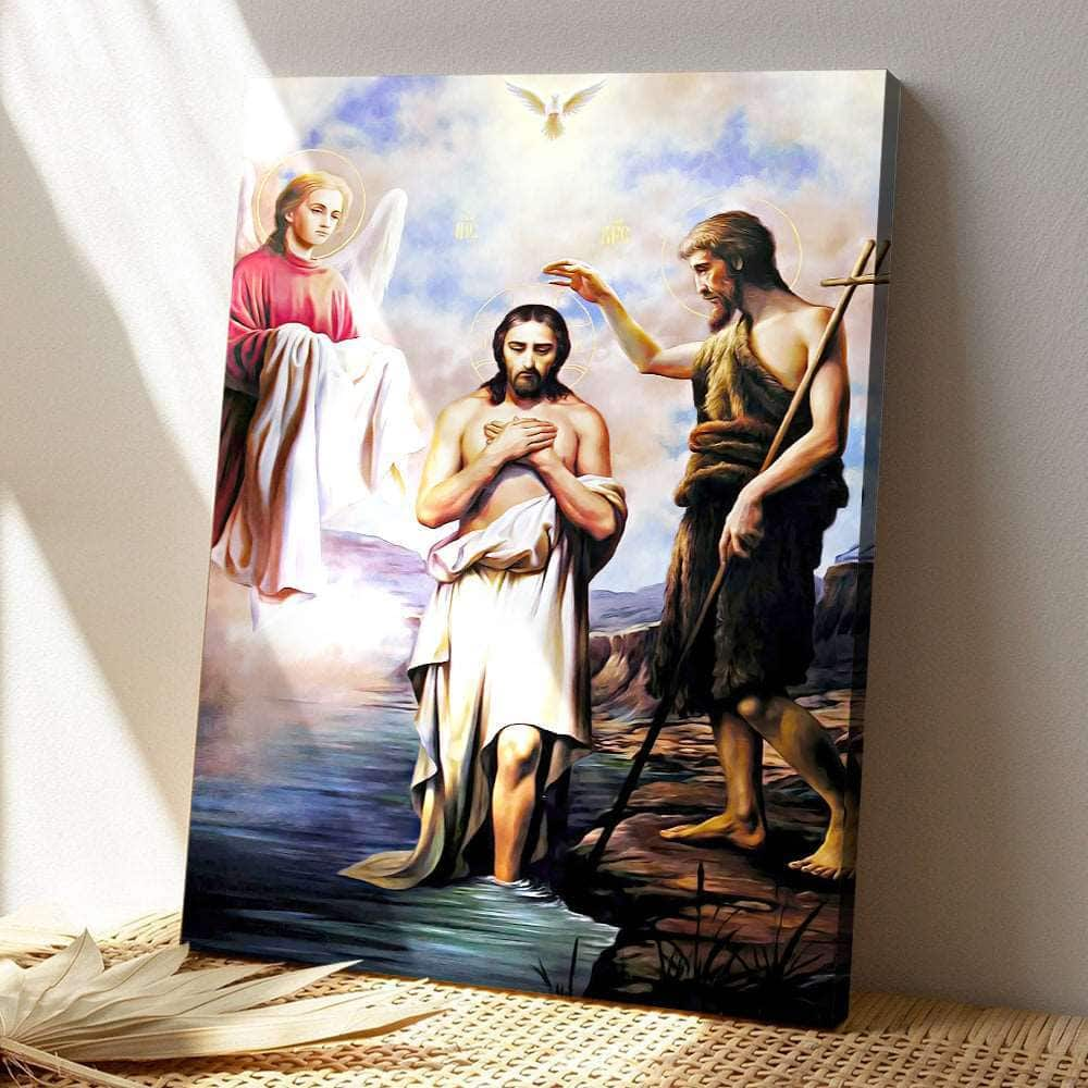 Christian Baptism Of Jesus Christ Canvas Print