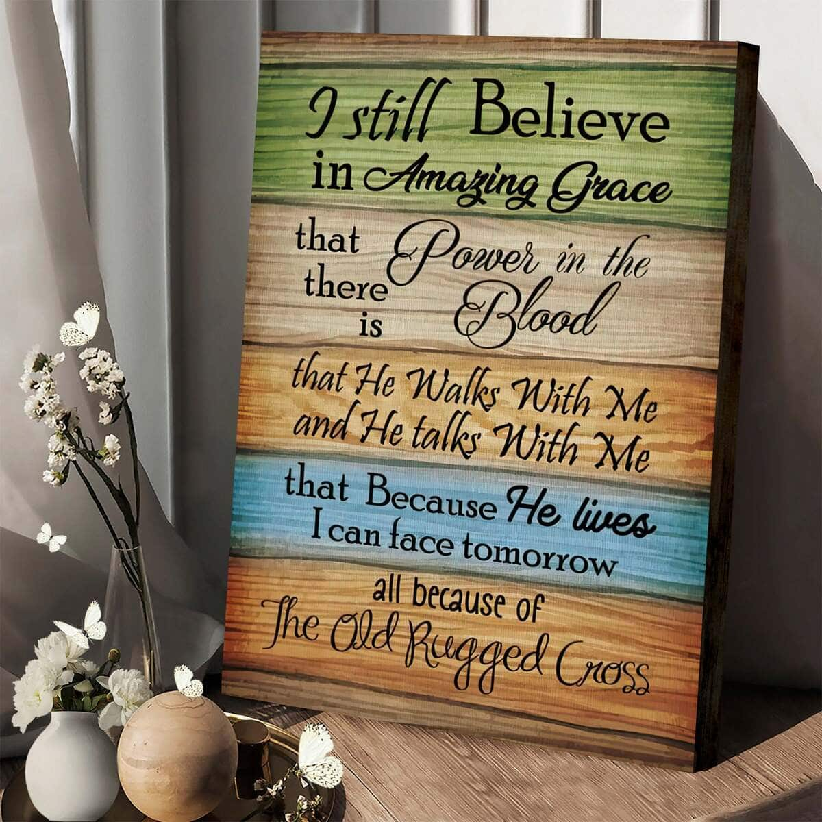 Christian Canvas Print He Walks With Me