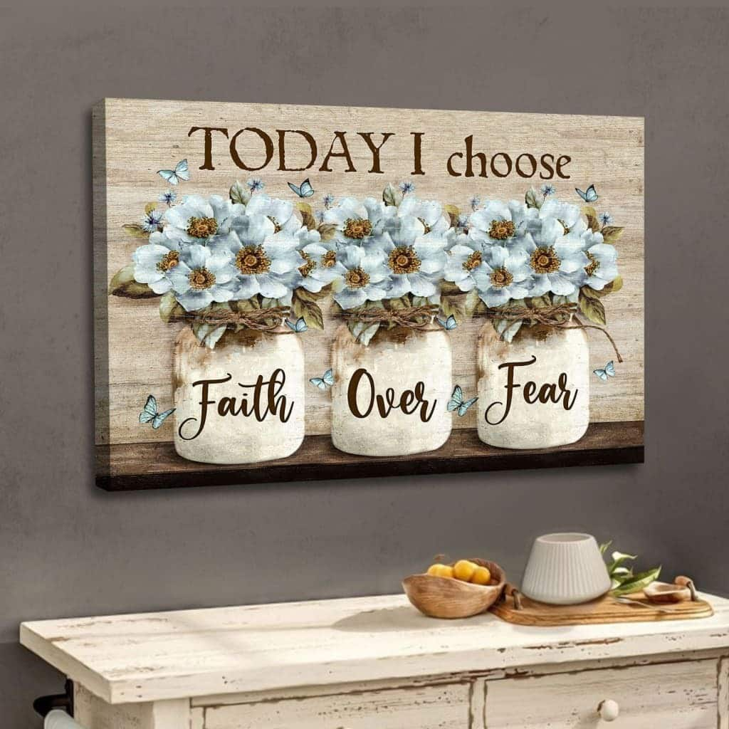 Christian Canvas Wall Art Faith Over Fear