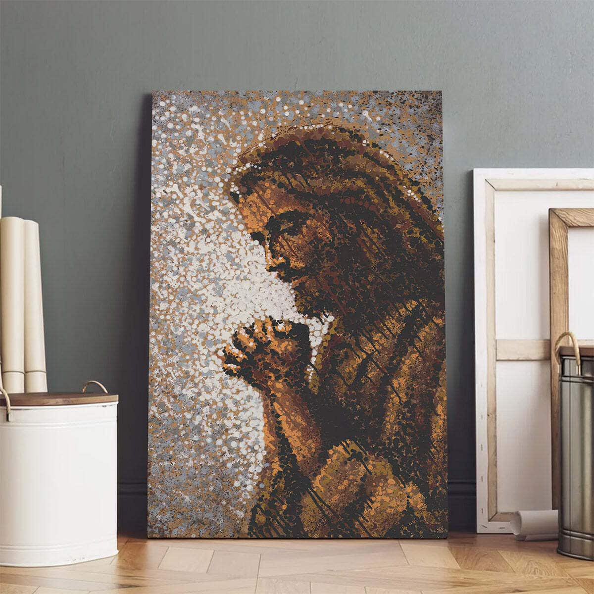 Jesus Pray Christian Canvas Print