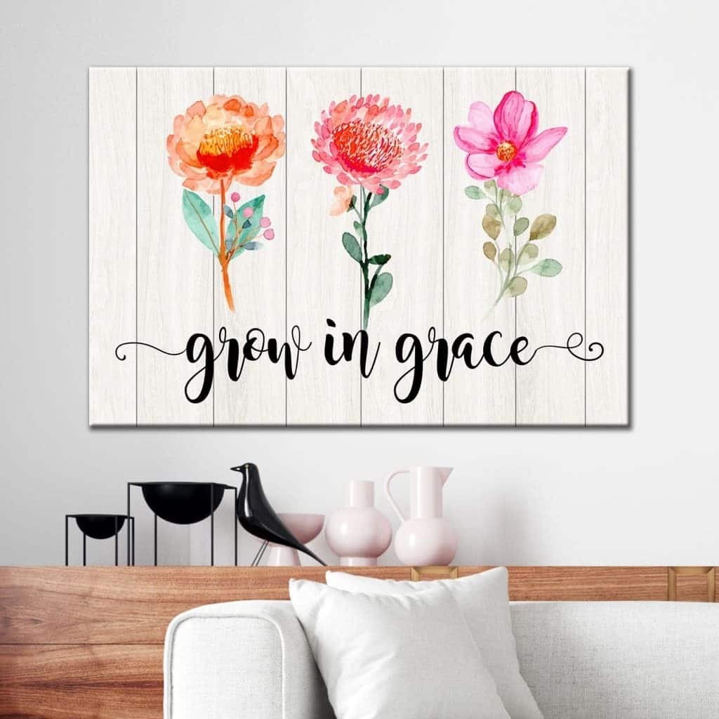 Christian Canvas Wall Art Grow In Grace