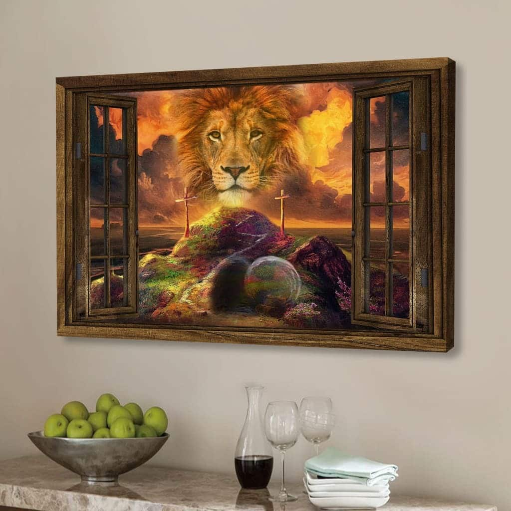 Christian Canvas Wall Art He Is Risen Lion Of Judah Easter