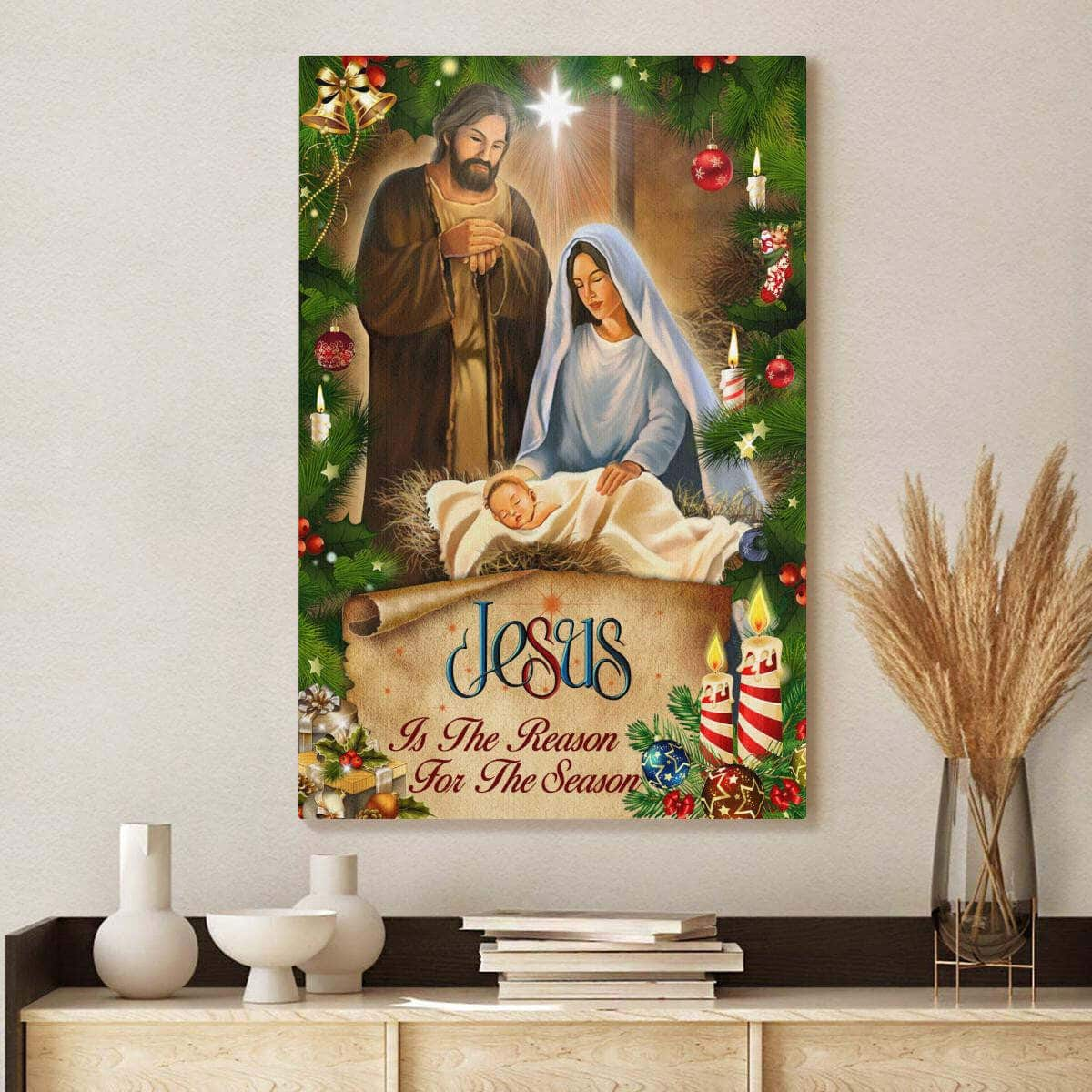 Christian Canvas Print Jesus Is The Reason For The Season Christmas