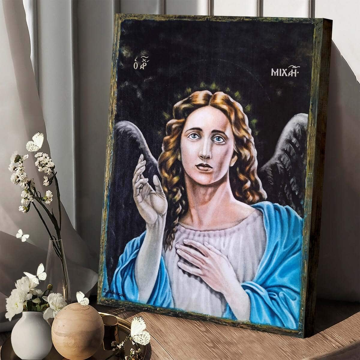 Christian Canvas Print Catholic Archangel Michael