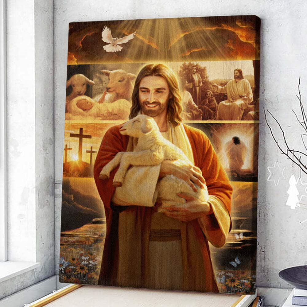 Christian Canvas Print Lamb Of Jesus Heaven Light