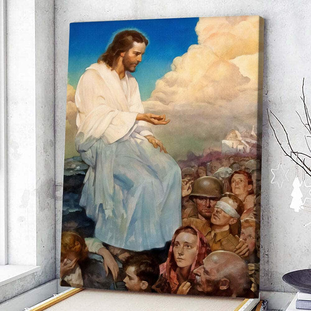 Christian Canvas Print Come Unto Me Christ