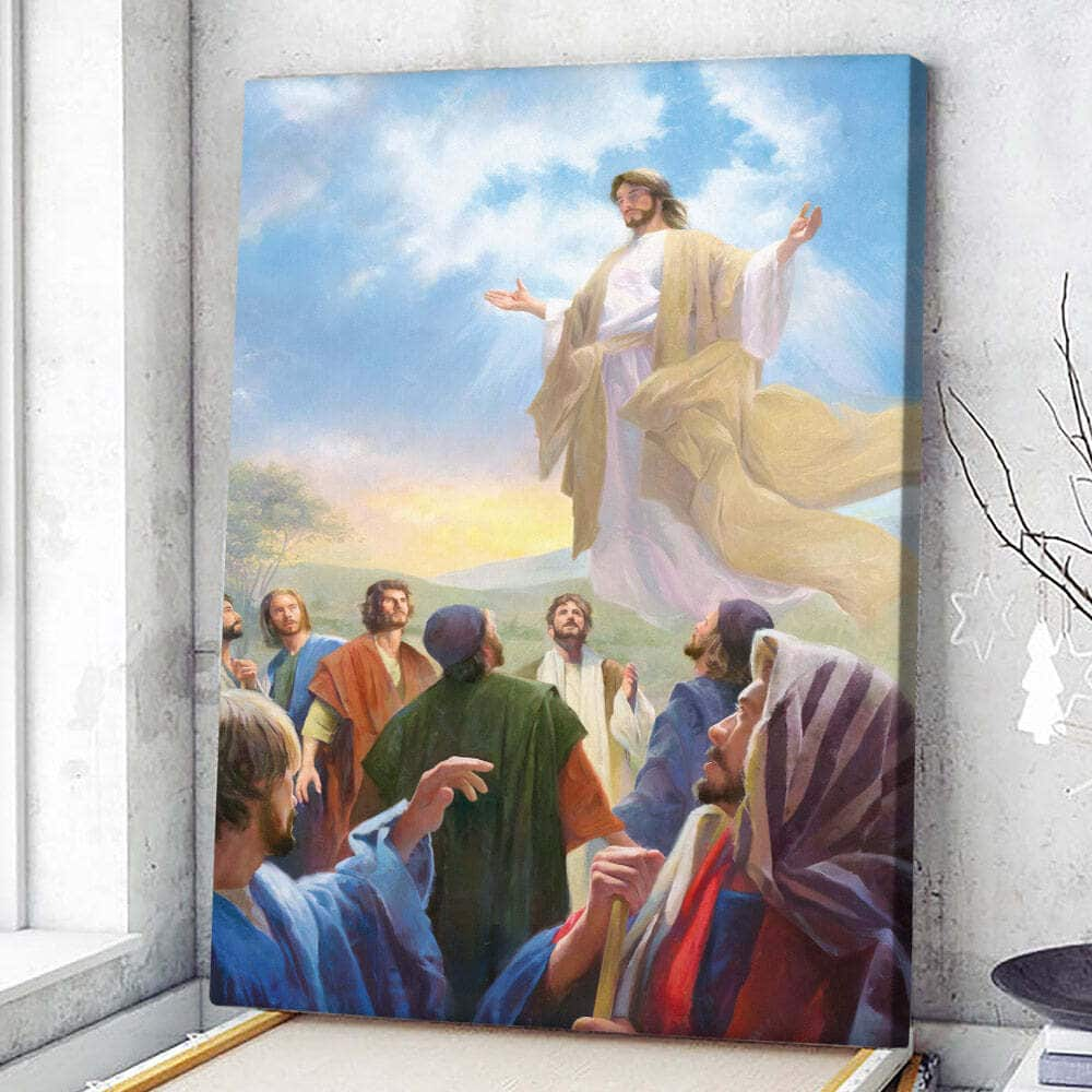 Christian Canvas Print Jesus Ascending Into Heaven Christ