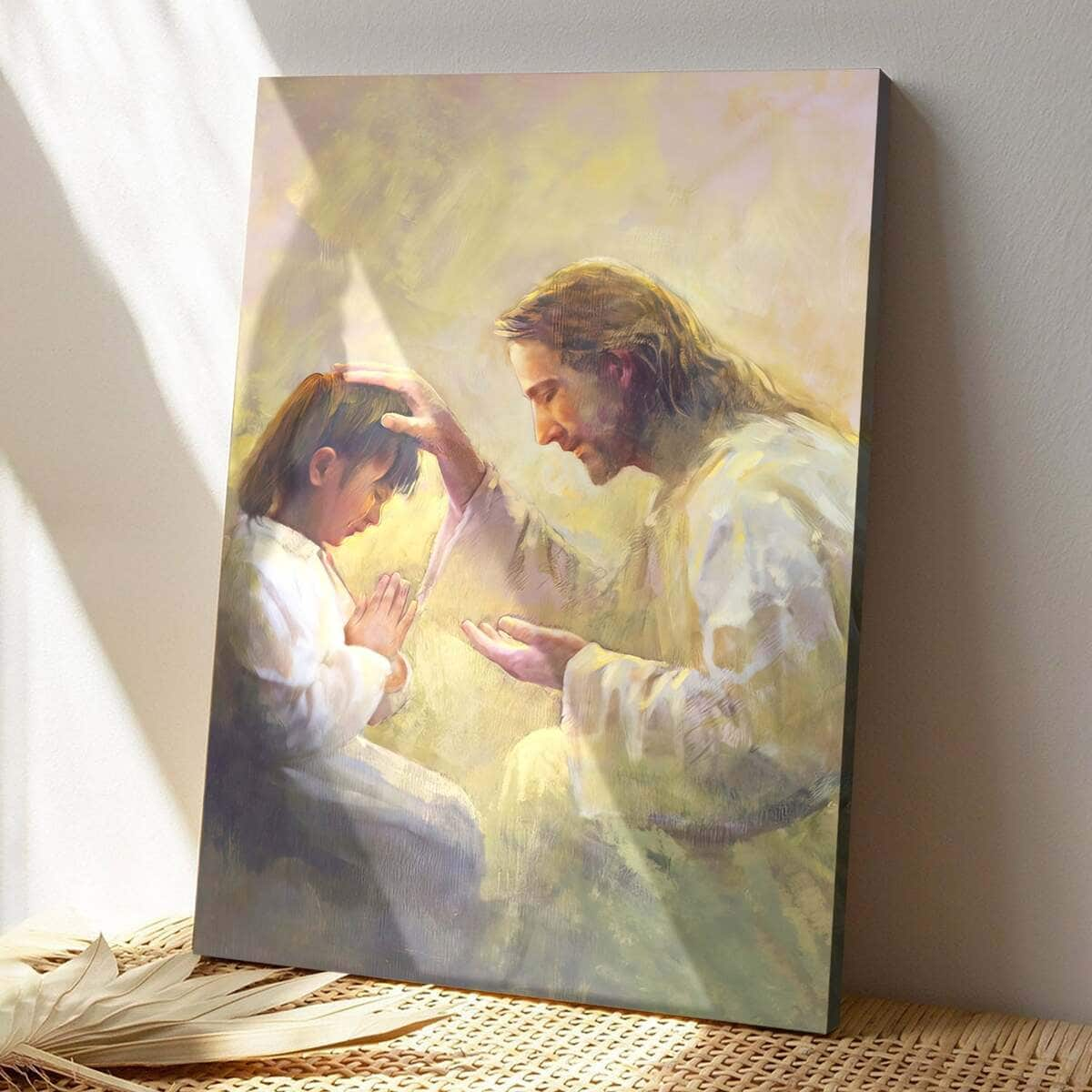 Christian Canvas Print Prater Of Love Jesus And Child