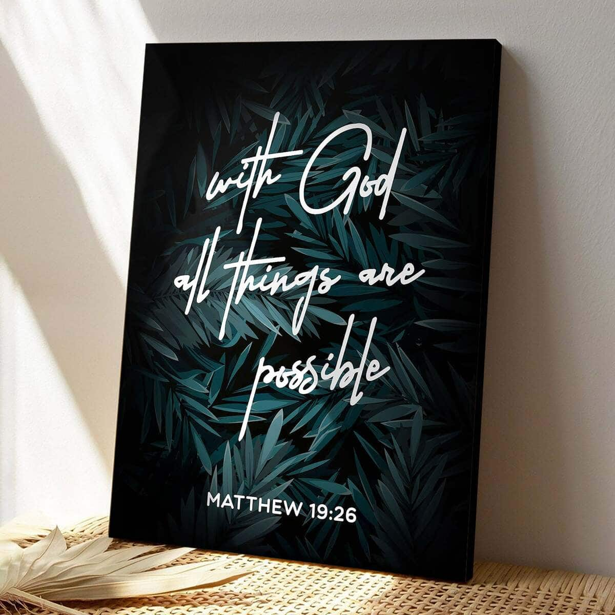 Christian Canvas Print With God All Things Are Possible