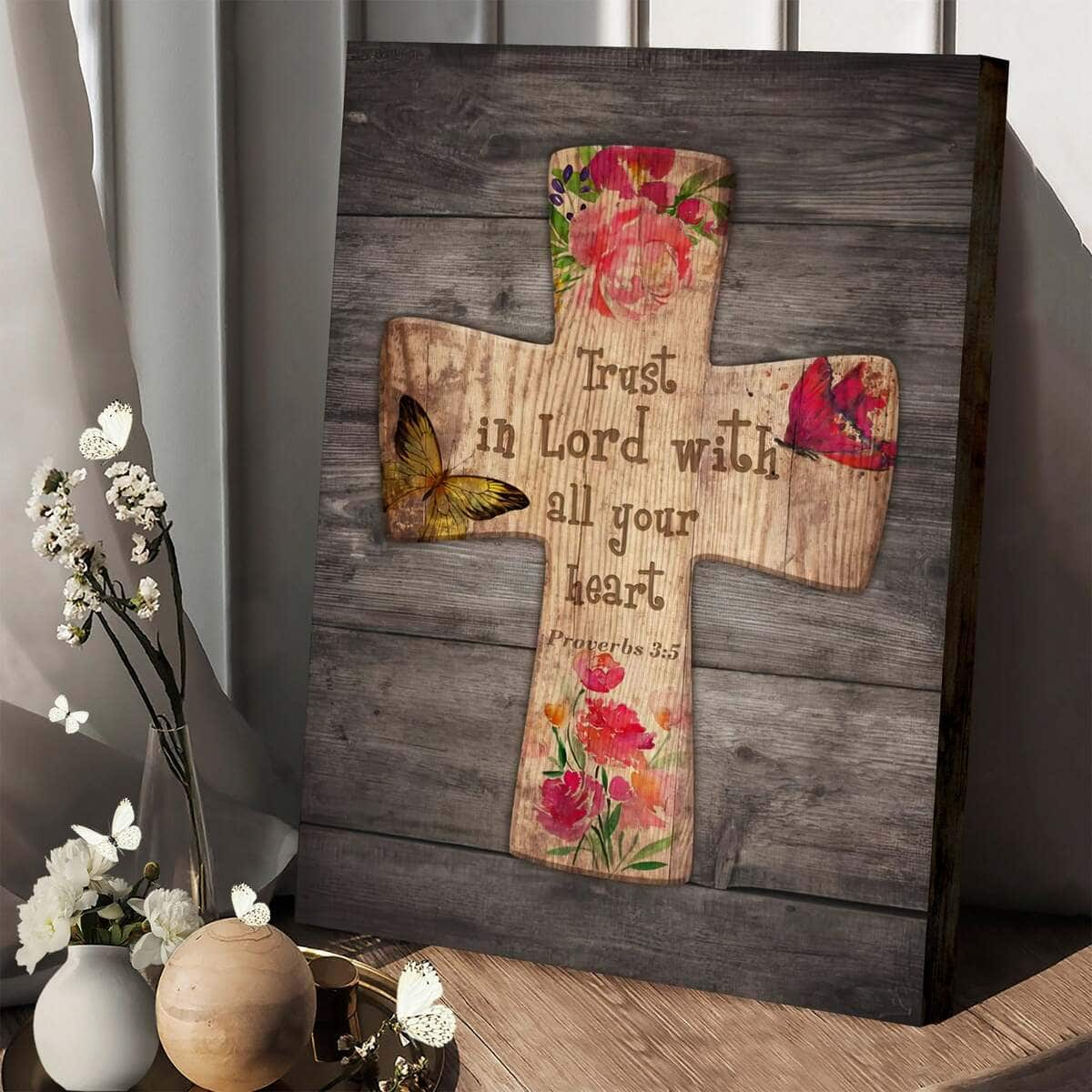 Christian Canvas Print Trust In The Lord With All Your Heart Proverbs 3:5