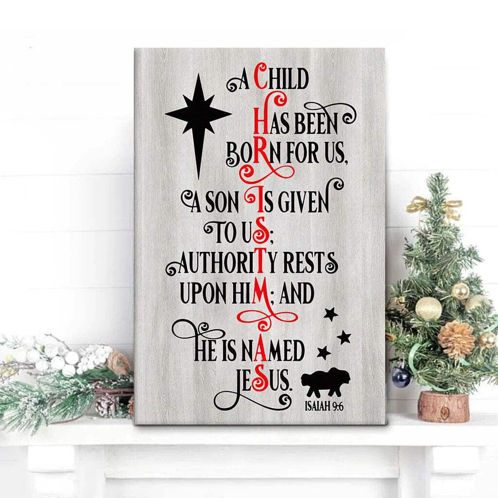 Christian Canvas Print A Child Has Been Born For Us