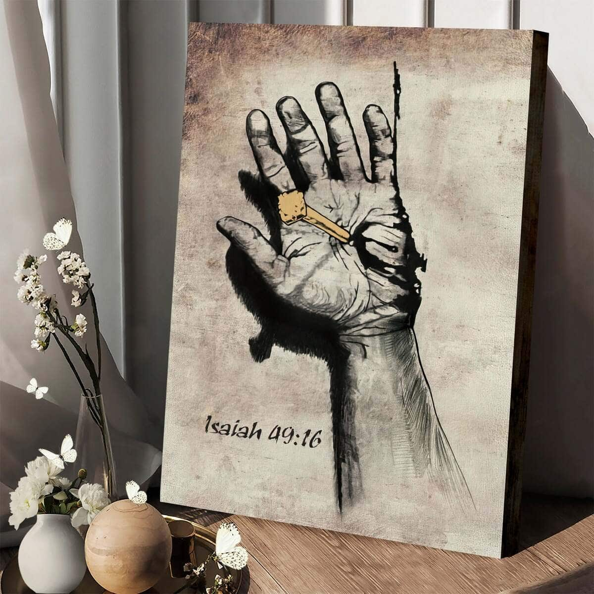 Christian Canvas Print Bible Verse Isaiah 49:16