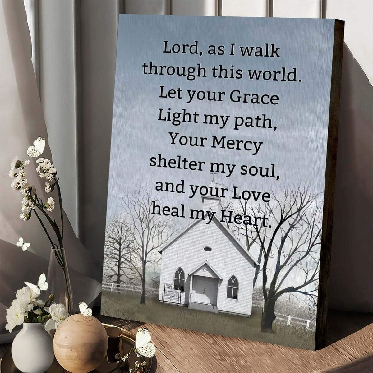 Christian Canvas Print Let Your Grace Light My Path